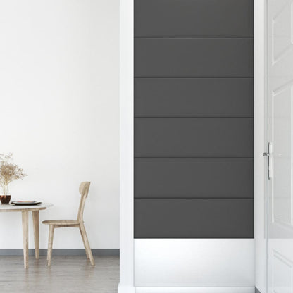 Vægpaneler 12 stk. Grå 90x30 cm kunstlæder 3,24 m²