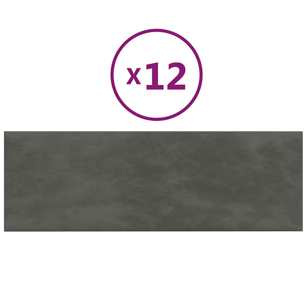 Wandpaneele 12 Stk. Dunkelgrau 90x30 cm Samt 3,24 m²