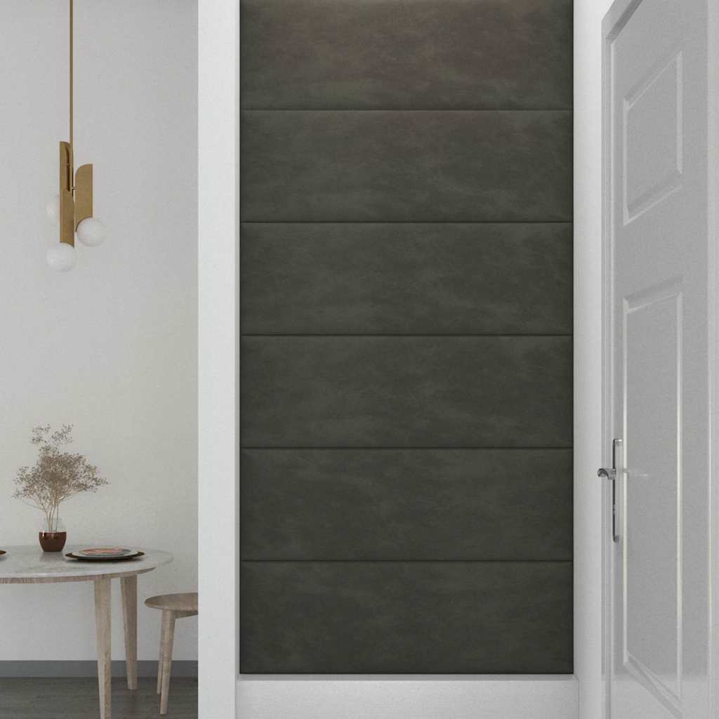 Wandpaneele 12 Stk. Dunkelgrau 90x30 cm Samt 3,24 m²