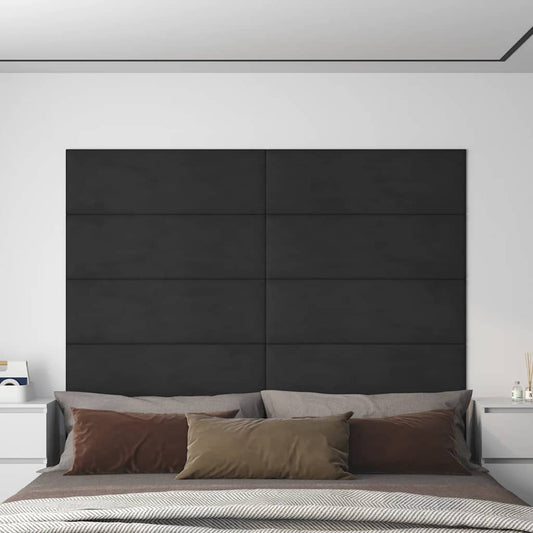 Wandpaneele 12 Stk. Schwarz 90x30 cm Samt 3,24 m²