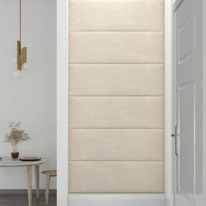 Wandpaneele 12 Stk. Creme 90x30 cm Samt 3,24 m²