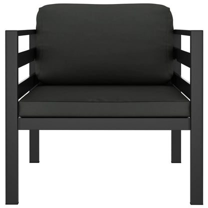 7-tlg. Garten-Lounge-Set mit Kissen Aluminium Anthrazit