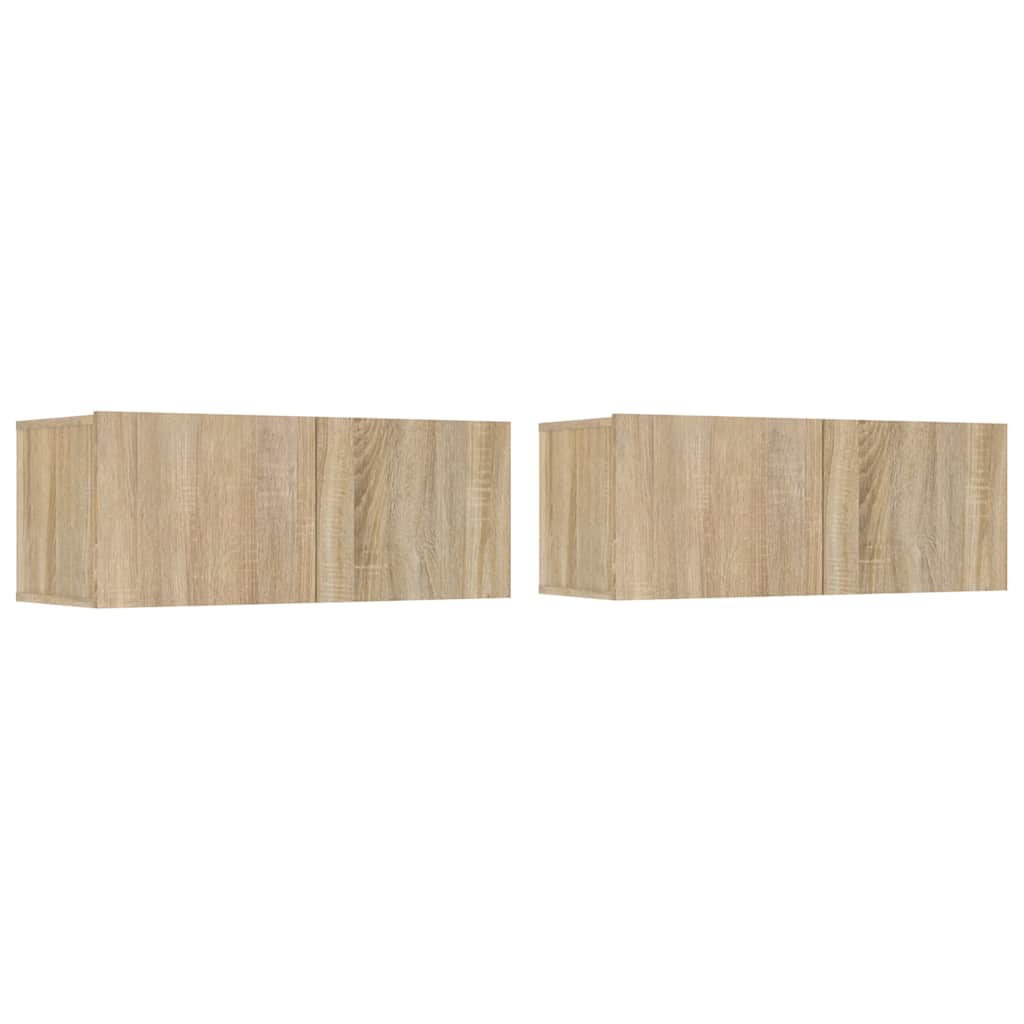 TV-Schränke 2 Stk. Sonoma-Eiche 80x30x30 cm Holzwerkstoff