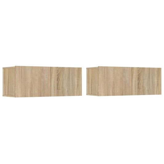 TV-Schränke 2 Stk. Sonoma-Eiche 80x30x30 cm Holzwerkstoff