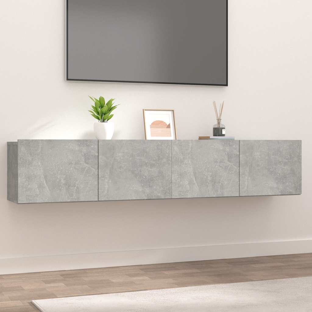 TV-Schränke 2 Stk. Betongrau 80x30x30 cm Holzwerkstoff