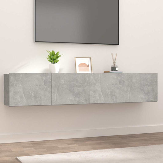 TV-Schränke 2 Stk. Betongrau 80x30x30 cm Holzwerkstoff