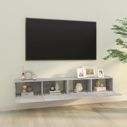 TV overskabe 2 stk Betongrå 100x30x30 cm træmateriale
