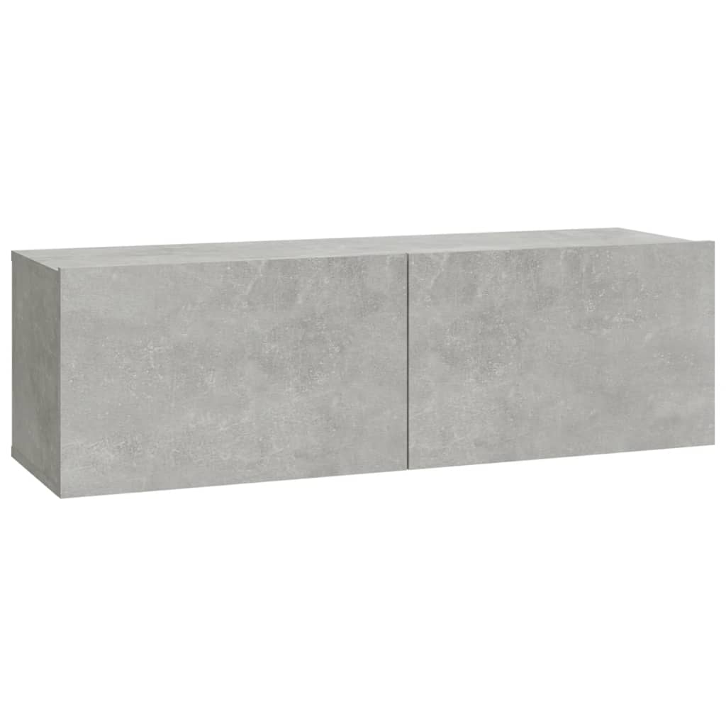 TV overskabe 2 stk Betongrå 100x30x30 cm træmateriale