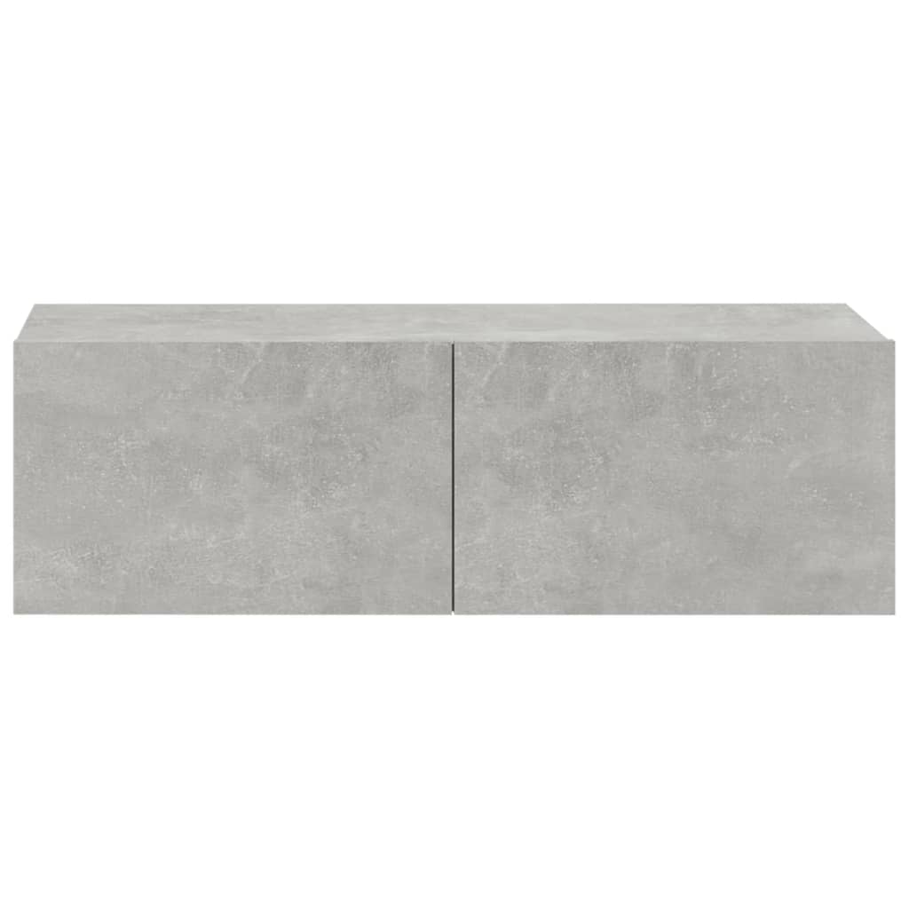 TV overskabe 2 stk Betongrå 100x30x30 cm træmateriale