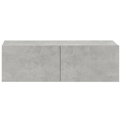 TV overskabe 2 stk Betongrå 100x30x30 cm træmateriale