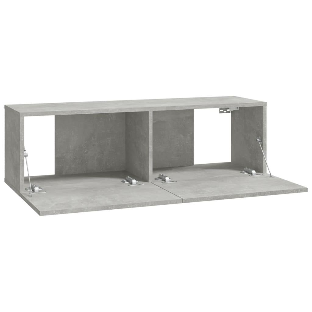 TV overskabe 2 stk Betongrå 100x30x30 cm træmateriale