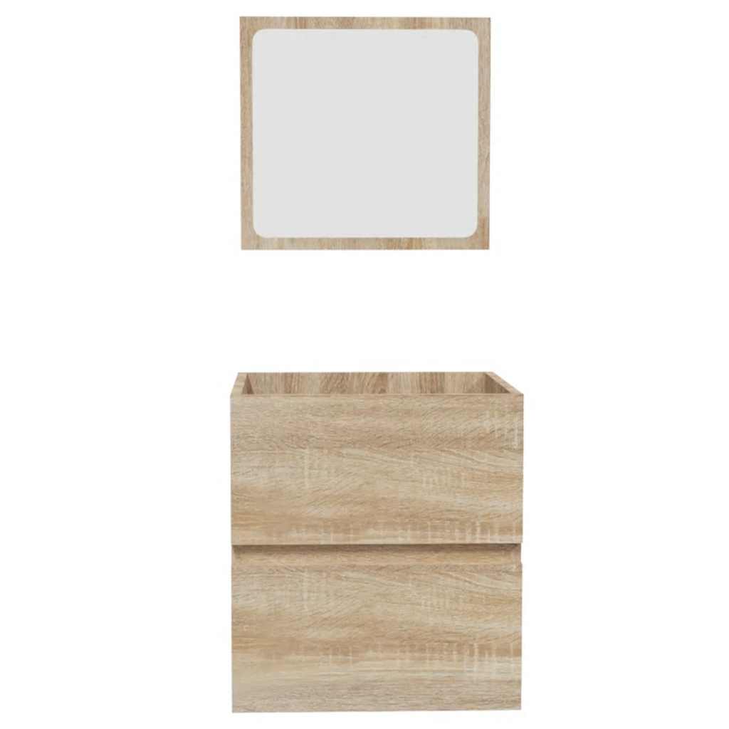 Badschrank mit Spiegel Sonoma-Eiche Holzwerkstoff