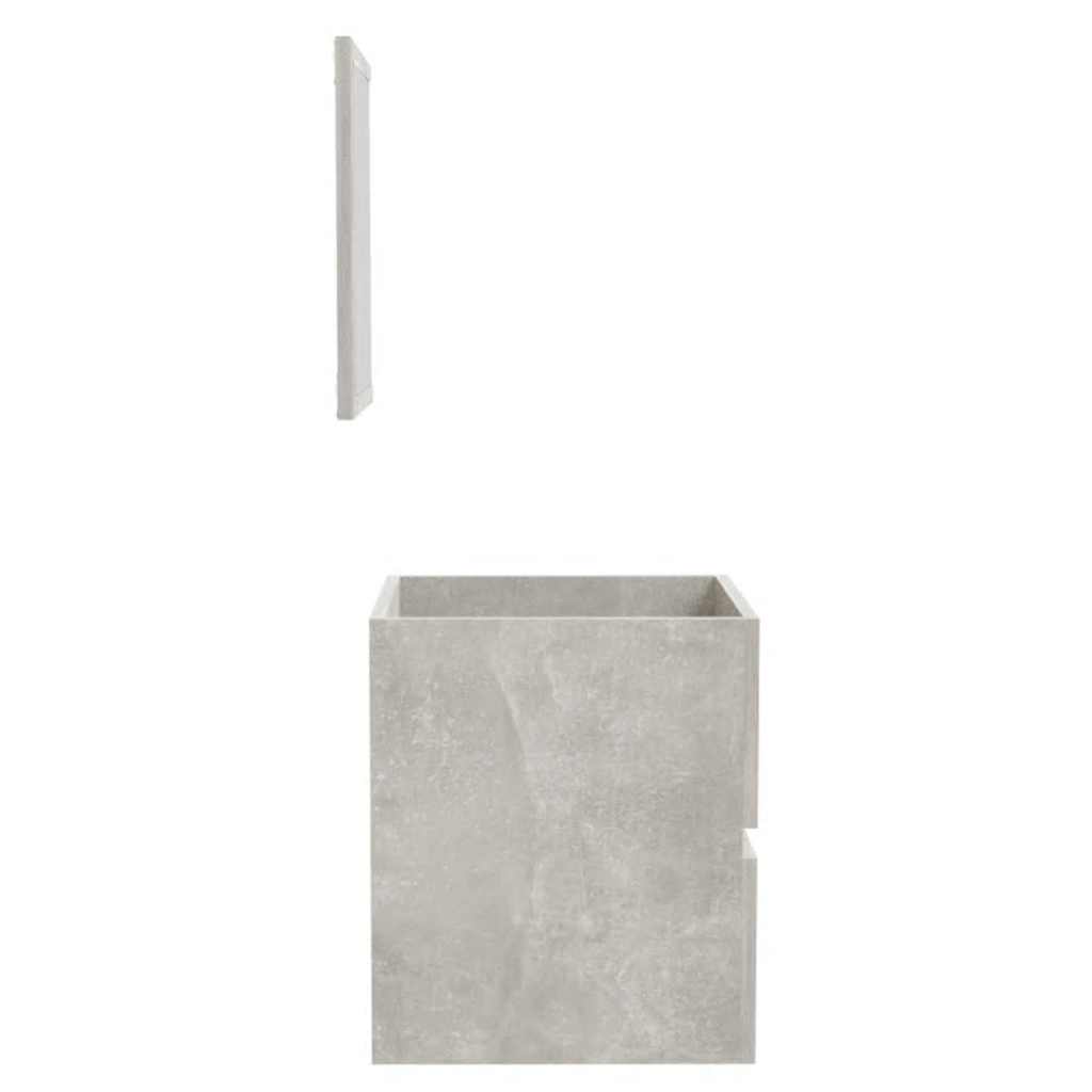 Badschrank mit Spiegel Betongrau Holzwerkstoff