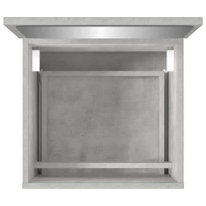 Badschrank mit Spiegel Betongrau Holzwerkstoff