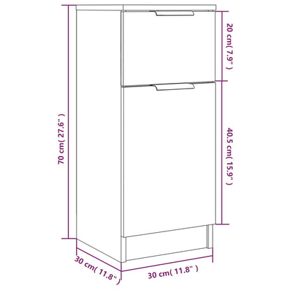 Skænk Sonoma Eg 30x30x70 cm Træ Materiale
