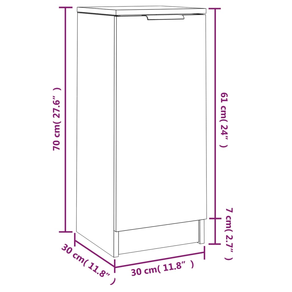 Sideboard Betongrau 30x30x70 cm Holzwerkstoff