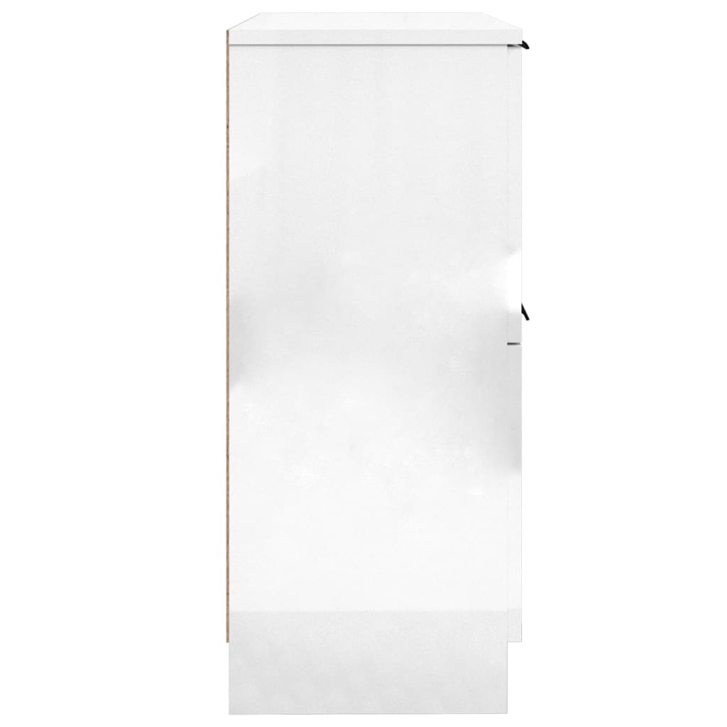 Skænke 2 stk Højglans hvid 30x30x70 cm træmateriale
