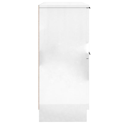 Skænke 2 stk Højglans hvid 30x30x70 cm træmateriale
