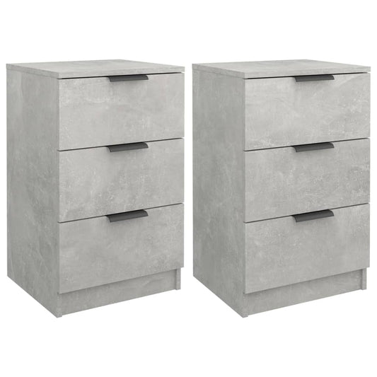 Nachttische 2 Stk. Betongrau 40x36x65 cm