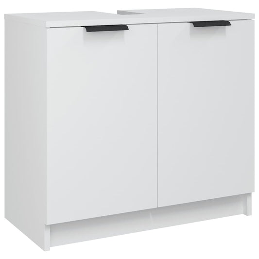 Badschrank Weiß 64,5x33,5x59 cm Holzwerkstoff