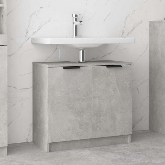 Badschrank Betongrau 64,5x33,5x59 cm Holzwerkstoff