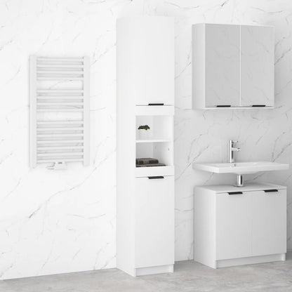 Badschrank Weiß 32x34x188,5 cm Holzwerkstoff