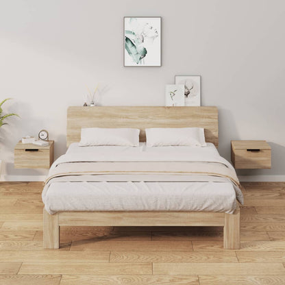 Wand-Nachttische 2 Stk. Sonoma-Eiche 34x30x20 cm