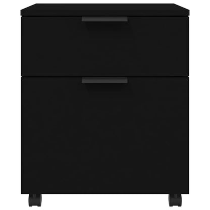 Mobiler Aktenschrank mit Rollen Schwarz 45x38x54 cm