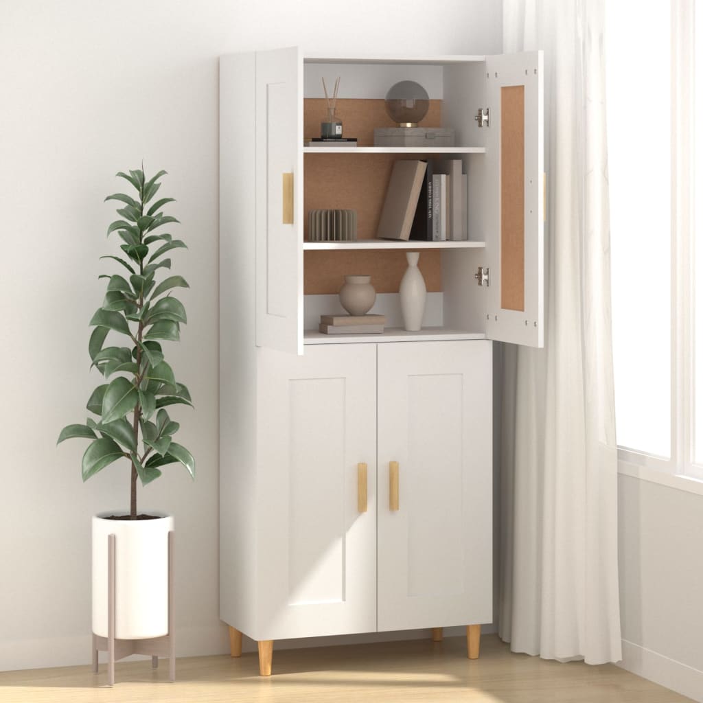 Skænk Hvid 69,5x34x90 cm Træ Materiale