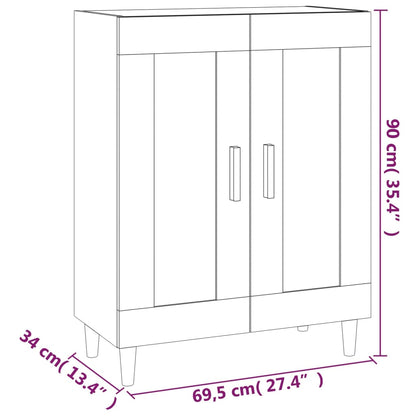 Skænk Hvid 69,5x34x90 cm Træ Materiale