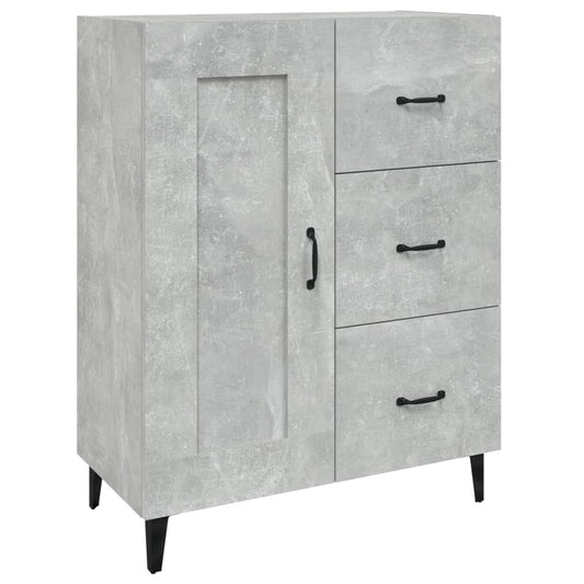 Skænk Beton Grå 69,5x34x90 cm Træ Materiale
