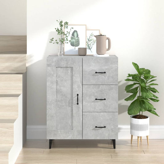 Skænk Beton Grå 69,5x34x90 cm Træ Materiale
