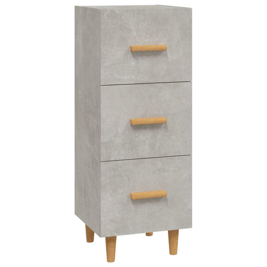Skænk Beton Grå 34,5x34x90 cm Træ Materiale