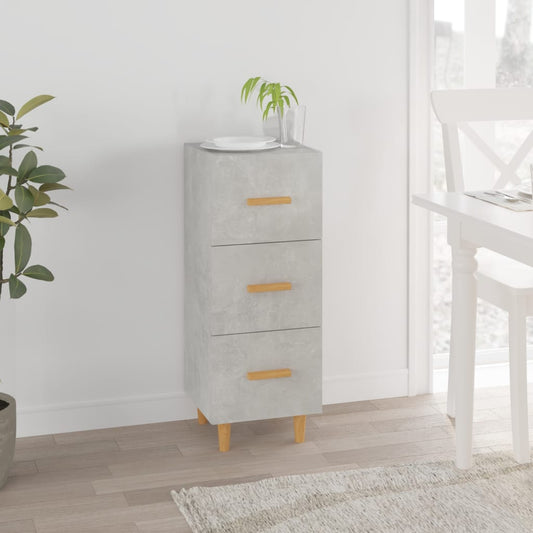 Skænk Beton Grå 34,5x34x90 cm Træ Materiale