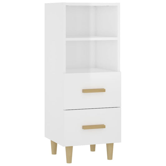 Sideboard Hochglanz-Weiß 34,5x34x90 cm Holzwerkstoff