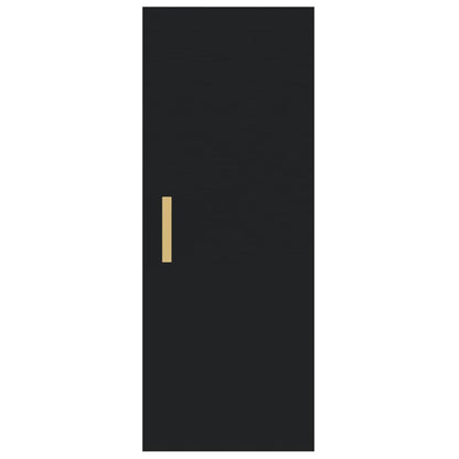 Wandschrank Schwarz 34,5x34x90 cm Holzwerkstoff