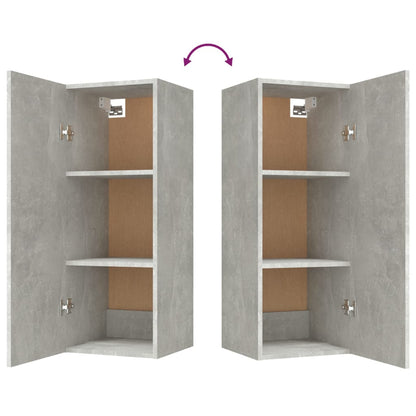 Wandschrank Betongrau 34,5x34x90 cm Holzwerkstoff