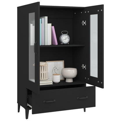 Highboard Sort 70x31x115 cm Træmateriale
