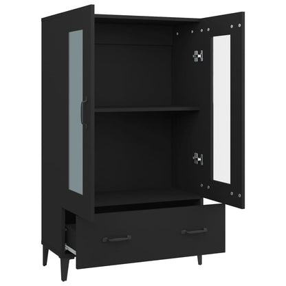 Highboard Sort 70x31x115 cm Træmateriale
