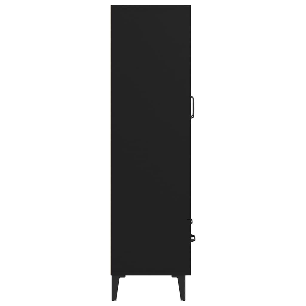 Highboard Sort 70x31x115 cm Træmateriale