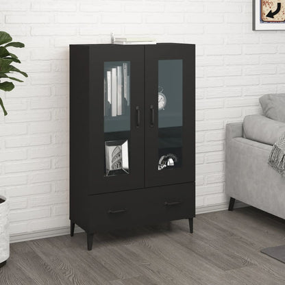 Highboard Sort 70x31x115 cm Træmateriale