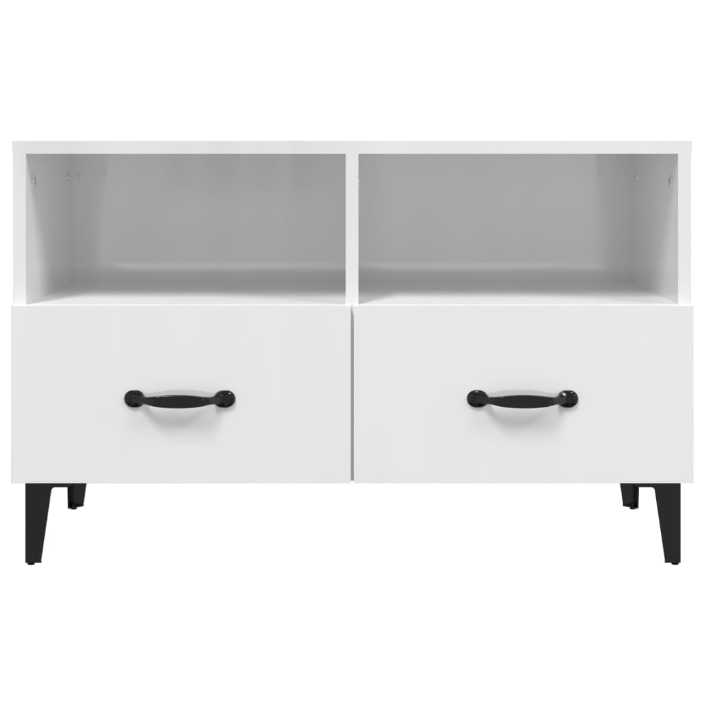 TV-Schrank Hochglanz-Weiß 80x36x50 cm Holzwerkstoff