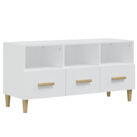 TV-skab Hvid 102x36x50 cm Træ Materiale