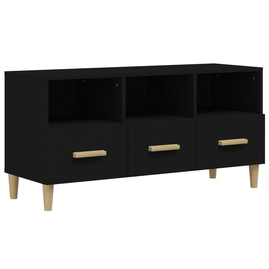 TV-skab Sort 102x36x50 cm Træ Materiale