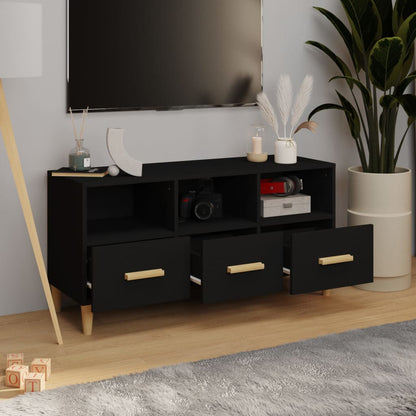 TV-skab Sort 102x36x50 cm Træ Materiale
