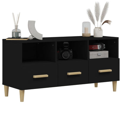 TV-skab Sort 102x36x50 cm Træ Materiale