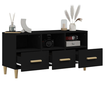 TV-skab Sort 102x36x50 cm Træ Materiale