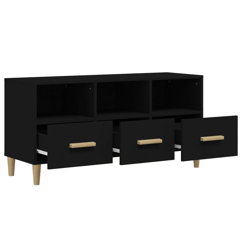 TV-skab Sort 102x36x50 cm Træ Materiale
