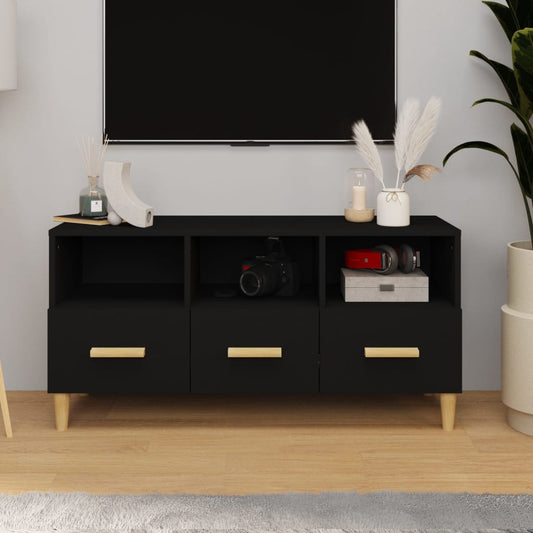 TV-skab Sort 102x36x50 cm Træ Materiale