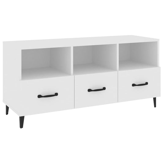 TV-skab Hvid 102x35x50 cm Træ Materiale